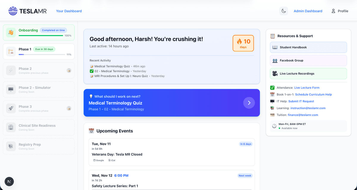 New TeslaMR Learning Platform